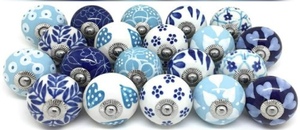 Super Ceramic Knobs Multicolor <b>Kitchen</b> Hand Painted Floral Antique Usage Home Dresser Door Cabinet Handmade Decorative Turquoise - Product Image 4