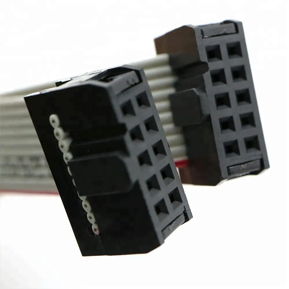 10 pin 2.54mm Pitch IDC konektor UL2651 28awg pita perakit kabel datar