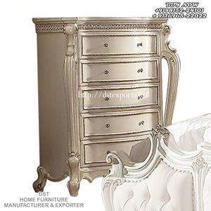 Ensemble de meubles de chambre à coucher modernes, blanc antique, 5 pièces, style traditionnel français - Product Image 5