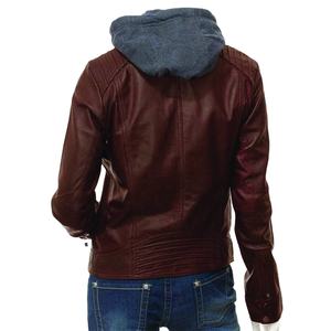 Chaqueta de cuero personalizada para mujer, chaqueta de cuero marrón de alta calidad, para otoño, con cremallera - Product Image 5