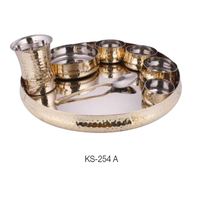Ensemble de vaisselle en acier inoxydable / Ensemble Thali / Ensemble de vaisselle - Utilisation au micro-ondes, respectueux de l'environnement, certifié CE, best-seller des restaurants