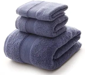 Wholesale 100% Cotton Thick Bath Towel Set Solid 6 Piece Towel Set Custom Your Logo Face Bath Towel Set From Bangladesh
