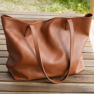 Leather Tote Bag Full Grain Leather Tote Bag Personalized Gifts, Cloud Oslo. - Product Image 1