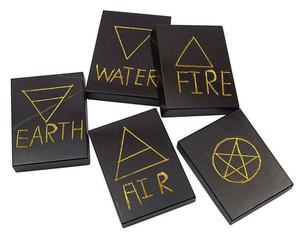 Juego de Chakra Reiki con 5 piedras rectangulares de obsidiana piedras preciosas de ágata Natural para cuarto elemental Reiki curación metafísica - Product Image 1