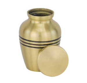 Handmade Low MOQ Classic Three Bands Gold <b>Keepsake</b> Cremation Urn <b>for</b> <b>Ashes</b> Manufacturer Wholesaler - Product Image 2