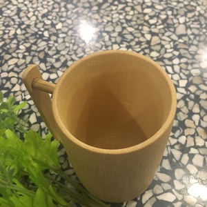 Natural color bamboo cup with handle, food-safe bamboo cup for export - Product Image 3