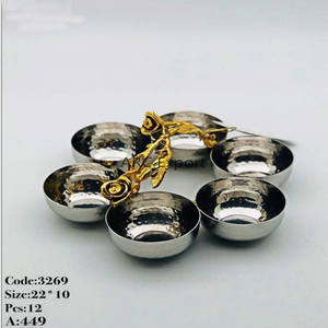 Vente de gros Plats et bols de service en métal avec des fleurs de créateur pour la décoration de table de mariage pour la décoration de la cuisine - Product Image 5