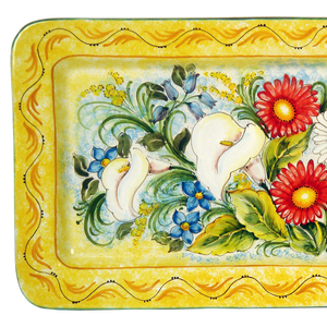 Bandeja de cerámica clásica rectangular, hecha a mano, para decoración de flores - Product Image 2