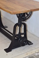 Table à manger en bois multifonction en fonte américaine antique Table industrielle en bois convertible en hauteur réglable Bureau commercial