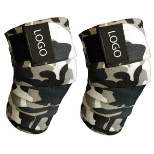 Nouvelle conception de genouillères de compression pour la salle de sport et le fitness, genouillères souples avec logo personnalisé en caoutchouc pour l'entraînement à la musculation - Product Image 1