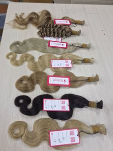 100% cheveux humains Remy vierge brésilienne pointe serrée queue de cheval Extensions en vrac de cheveux 6 ''à 30'' Yaki cheveux tissage Machine Double trame - Product Image 3