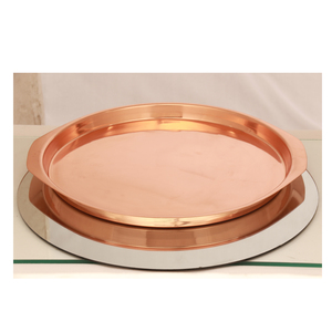 Plateaux de service de conception ronde en cuivre moderne pour hôtel et restaurant de table utilisé vente chaude et de haute qualité - Product Image 1