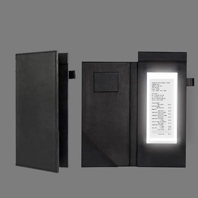 OEM Waterproof Leather LED Illuminated book Menu Restaurant Bill Folder