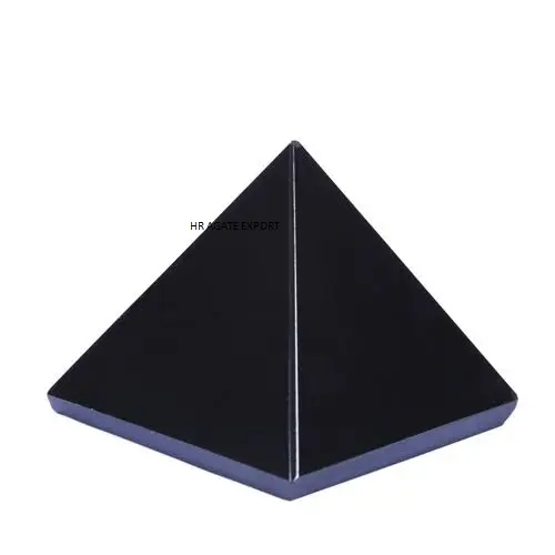 Pirâmide de cura de cristal natural, da pedra da obsidiana preta cristal natural de cura para meditação de energia