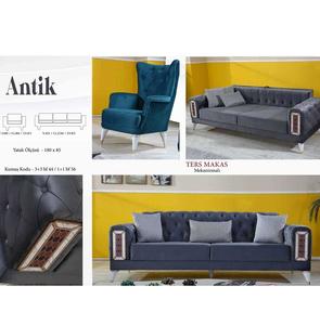 เตียงโซฟาสไตล์คลาสสิกแบบยุโรปส่วนผ้าหรูหราออกแบบทันสมัยพับเก็บได้ - Product Image 4