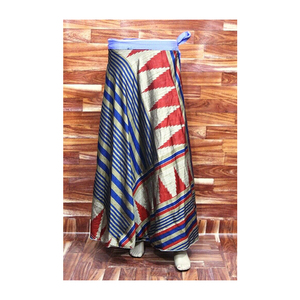 กระโปรงยาวทรงส่าหรีผ้าไหมสไตล์โบฮีเมียนกระโปรงลายดอกไม้สำหรับผู้หญิงชุดใส่เดินชายหาดขนาดใหญ่พิเศษสำหรับฤดูร้อน - Product Image 6