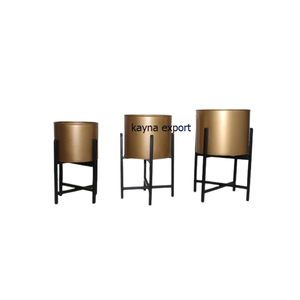 New Fancy Decorative Metal Planter with Powder Coated Black Stand Wedding Party and Hotel Floor Decoration Designer Planter - Product Image 5