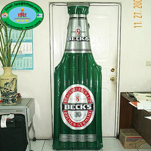 Botella De Champán Inflable Gigante 180cm Verde Oscuro - Decoración Para Fiestas, Bodas Y Cumpleaños