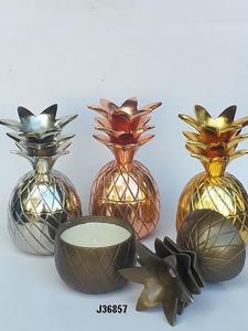 Portavelas de acero y cobre, recipiente de vela con tapa de Metal, en todos los colores, plateado con cera - Product Image 4