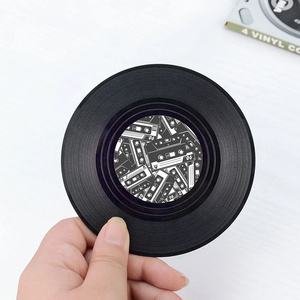 Ensemble de 6 dessous de verres musicaux rétro, disque d'enregistrement en vinyle, parfait pour les amoureux de la <span class=keywords><strong>musique</strong></span> classique, voiture, Bar, Table de thé, tasse - Product Image 6