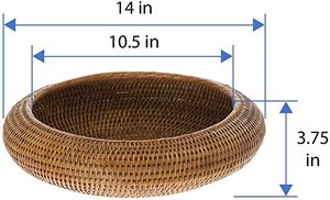 Bol de service en maille de rotin antique avec finition naturelle, parfait pour les présentoirs de mariage élégants et les ustensiles de cuisine - Product Image 2
