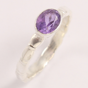 Recién llegado, anillos de plata hechos a mano de Plata de Ley 925 y piedras preciosas de amatista púrpura natural en forma ovalada, anillo bohemio para hombre - Product Image 1