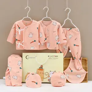 Neonato 7 pz/set morbido 100% cotone neonato vestiti regalo Set abbigliamento bambino imposta quattro stagioni vestiti del bambino appena nato