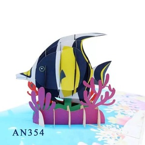 Kpop-cartes en forme de poisson Pop-Up, 3D, faites à la main, Kirigami, de vœux, meilleur prix, papier artisanal vietnamien, vente en gros - Product Image 4