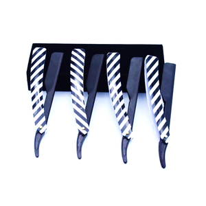 Navaja de Afeitar Recta con Mango Estilo Cebra Negra, Juego de Acero Inoxidable, Instrumentos de Belleza - Product Image 6