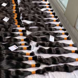 Paquetes de tejido de cabello humano virgen brasileño crudo alineado con cutícula natural, extensiones de cabello a granel crudo negro natural de grado 10a 11a - Product Image 6
