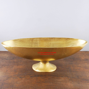 Bol de finition de luxe en cuivre avec piédestal de couleur or, Table de mariage, pièce centrale de bol décorée - Product Image 5