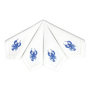 Serviette homard bleu brodée, serviette de table, 100% coton, point de table, de haute qualité, pour la maison, l'hôtel et le Restaurant, 1 pièce - Product Image 1