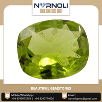 Pierre précieuse semi-précieuse de péridot de qualité supérieure, coupe coussin, facettée naturellement, 13 x 11 mm, Narnoli Gems, 5,48 carats, étoile verte, vente chaude