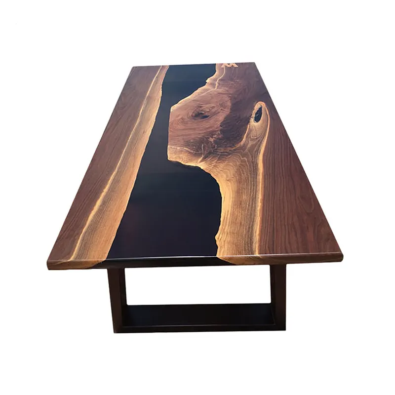 Table centrale en résine époxy, offre spéciale, moderne, bord Live, Table basse en forme de rivière, conception de bûches de bois, pour décoration