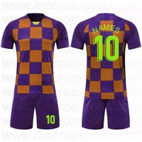 Maillots de football personnalisés Macro Export Factory, tissu 100% polyester, taille unique, dernier design, impression de logo personnalisée