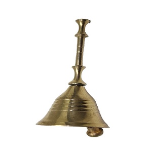 Clochette en laiton style vintage, fait à la main, de styliste de qualité supérieure pour décoration de la maison, cloche en laiton Pooja - Product Image 1