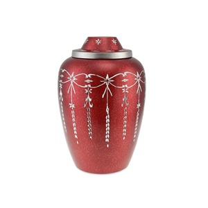 Nouvelle arrivée urnes de crémation en métal les plus exigeants de couleur rouge urnes commémoratives funéraires urnes de service funéraire décoration cendres tenant - Product Image 1