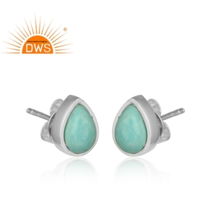 Arizona <b>Turquoise</b> Gemstone <b>Earrings</b> Sterling Silver Pear Shaped <b>Stud</b> <b>Earrings</b> Supplier Classic Collection - Product Image 2