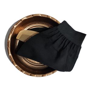 Gants de bain élégants végétaliens de qualité supérieure, entièrement noirs, prix réduits sur commande en gros - Product Image 5