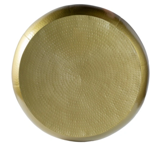Table basse en forme de tambour Table en métal martelé Table d'appoint élégante en métal martelé Parfaite pour les salons, les chambres ou les patios - Product Image 3