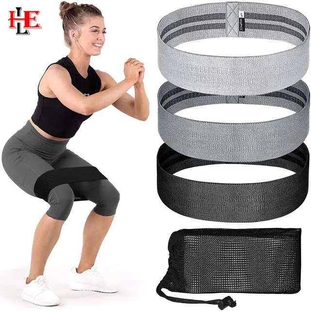 Anpassen des neuen Designs Beute Doppelseitig bedrucktes Fitness zubehör Beute Yoga Workout Stoff Widerstands band Sets