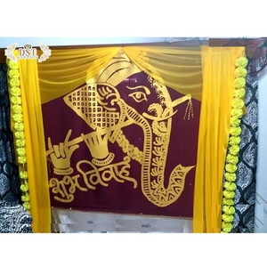 Ceremonias DE BODA Bienvenido telón de fondo cortinas tendencia Haldi Mehendi telón de fondo decoración última boda Mandap telón de fondo EE. UU. - Product Image 1