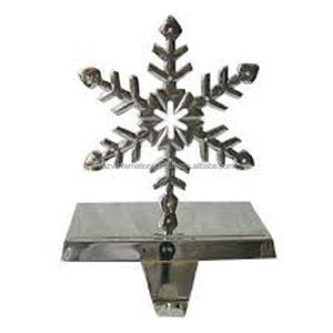 Quality Metal Craft <b>Christmas</b> <b>Stocking</b> <b>Holder</b> with Decorative Nickel Finished Snowflake Premium <b>Christmas</b> Decorations - Product Image 3