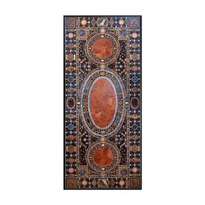 Indian Manufacturer Of <b>Black</b> Marble Inlay Dining Table Top - Product Image 1