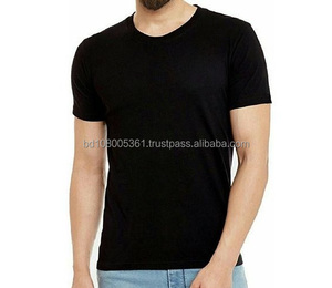 T-shirts décontractés pour hommes 100 % coton de haute qualité, motif uni, tissu tricoté, design vierge, logo personnalisé, respectueux de l'environnement, teinture unie - Product Image 6