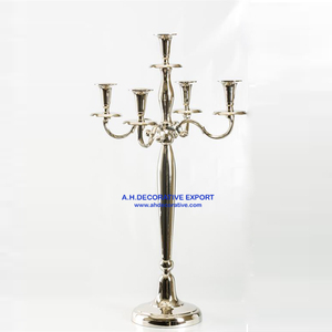Candelabro de metal con cristales para decoración de bodas, acabado en negro, candelabro alto hecho a mano con pilar de cristal para velas de té. - Product Image 4