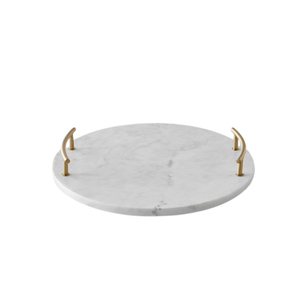 <b>Marble</b> Serving Tray with Metal Handle Wholesale Fashionable Manufacturer & Exporters - Product Image 3