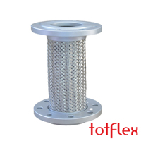 TOTFLEX TFX-FMH-001 Tuyau tressé en acier inoxydable ondulé de type à bride, résistant à la corrosion industrielle, AISI 304, DN10-DN200, pour l'eau