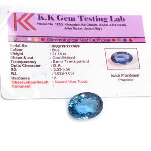 Natural Londres azul Topacio cabujón facetado forma ovalada 19X14MM piedra preciosa plateada - Product Image 2