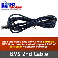 Câble BMS 2e génération 8 conducteurs pour communication, compatible avec les onduleurs solaires MPP spécifiques et les batteries Pylontech